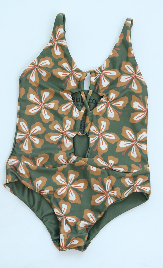 READY TO SHIP Groovy Hibiscus Girls Swimsuit